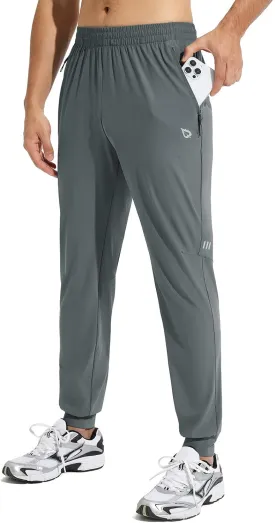 baleaf Men's Joggers Pants Athletic Workout Track Running Gym Lightweight Quick Dry Tapered Jogger Zipper Pockets