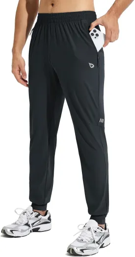 baleaf Men's Joggers Pants Athletic Workout Track Running Gym Lightweight Quick Dry Tapered Jogger Zipper Pockets