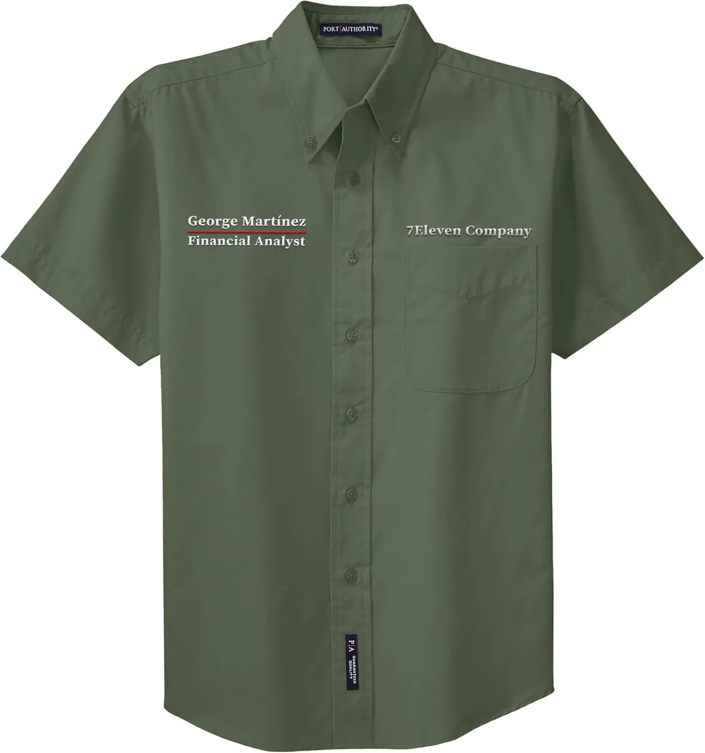 Custom Short Sleeve Embroidered Button Up Shirts for Men Add Your Text Personalized Embroidery Easy Care Shirts