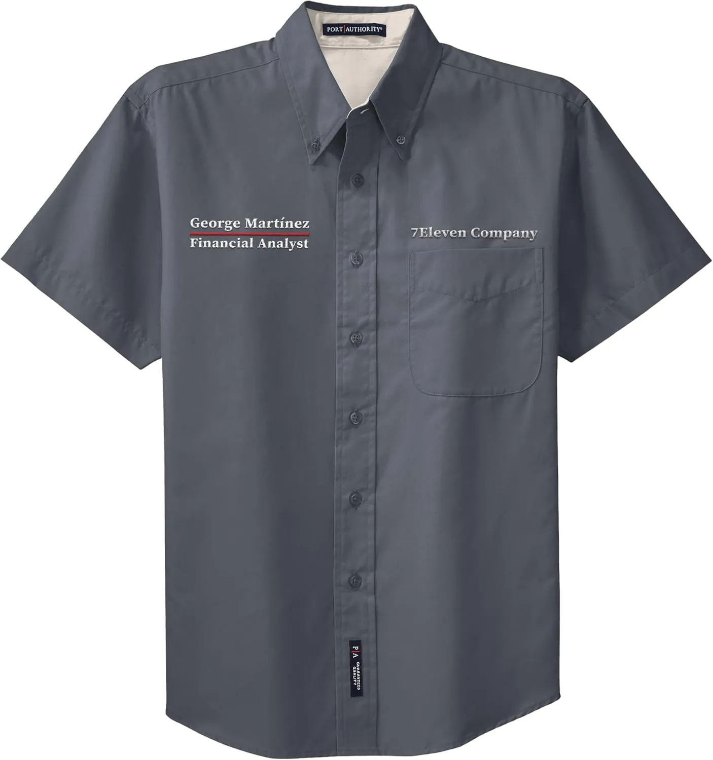 Custom Short Sleeve Embroidered Button Up Shirts for Men Add Your Text Personalized Embroidery Easy Care Shirts