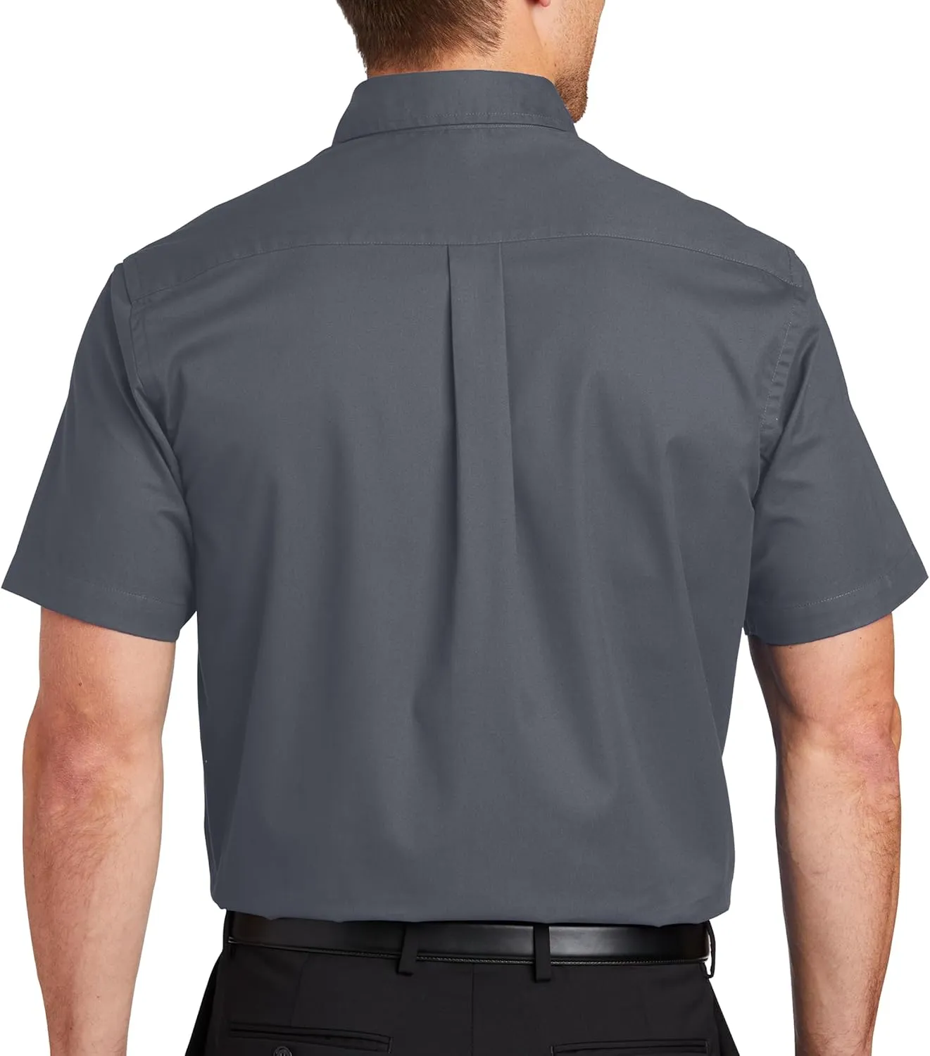 Custom Short Sleeve Embroidered Button Up Shirts for Men Add Your Text Personalized Embroidery Easy Care Shirts