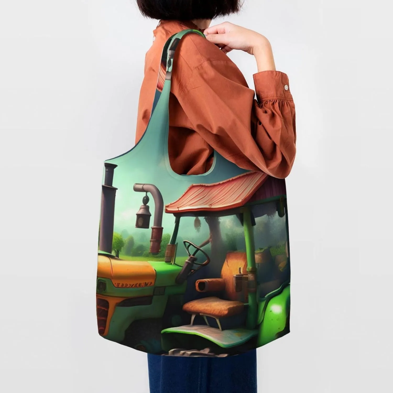 Flower Diamond Painting Canvas Bag Bag Handbag Eco-Friendly Reusable Groceryshopping Bags For Women Girls