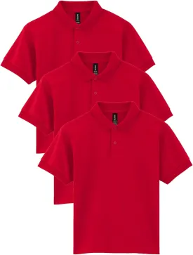 Gildan Kids' DryBlend Short Sleeve Polo, Style G8800b, 3-Pack