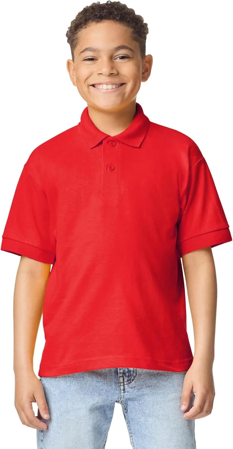 Gildan Kids' DryBlend Short Sleeve Polo, Style G8800b, 3-Pack