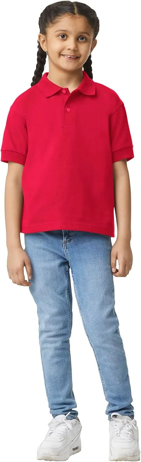 Gildan Kids' DryBlend Short Sleeve Polo, Style G8800b, 3-Pack