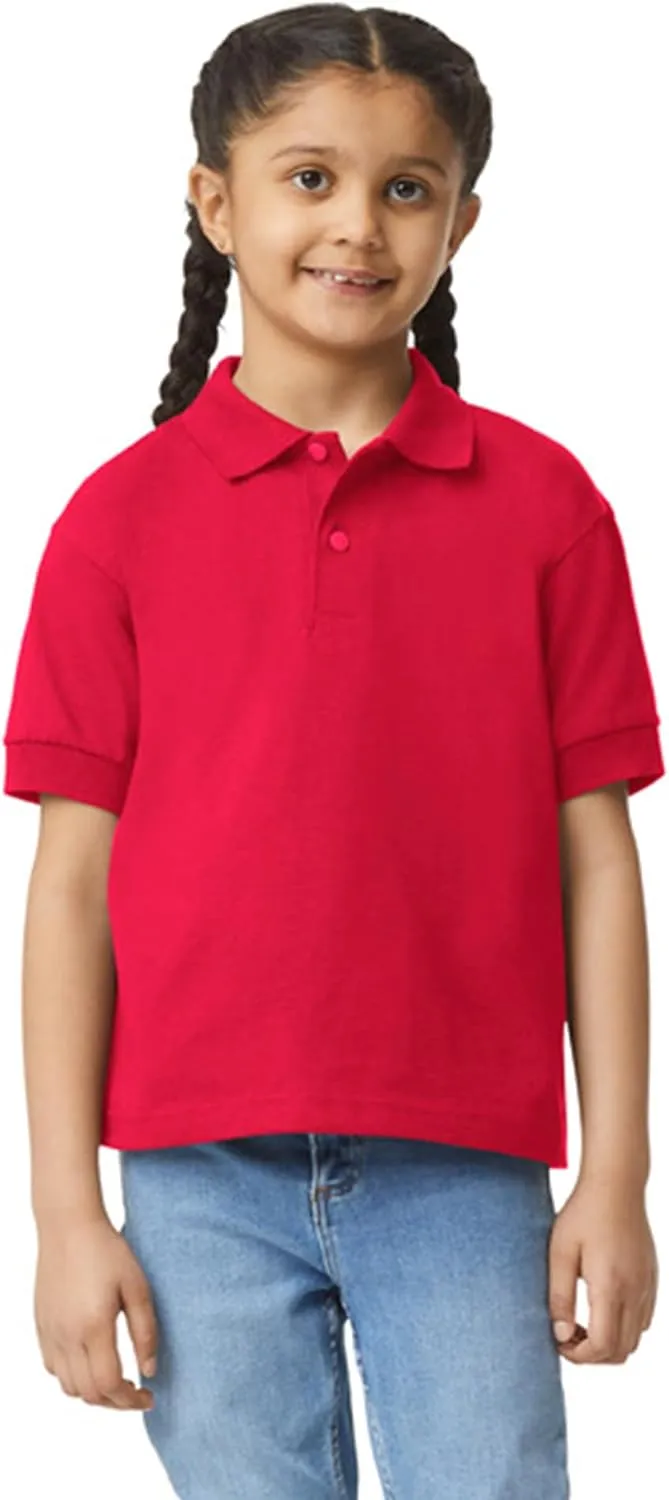 Gildan Kids' DryBlend Short Sleeve Polo, Style G8800b, 3-Pack