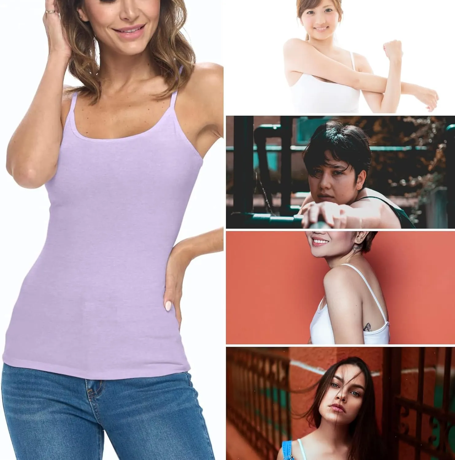 M&M SCRUBS Women's Soft and Breathable Cotton Stretch Camisole with Adjustable Strap Tank Top