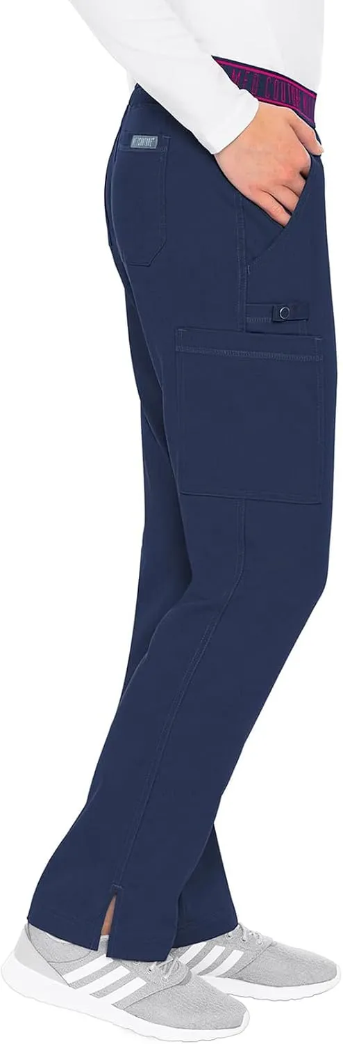 Med Couture Women's Yoga Pull-On Pant with 7 Pockets Ultra-Soft Rib-Knit Waistband and 2-Way Stretch Technology - MC7739