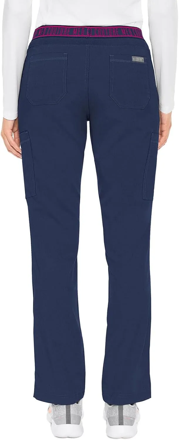 Med Couture Women's Yoga Pull-On Pant with 7 Pockets Ultra-Soft Rib-Knit Waistband and 2-Way Stretch Technology - MC7739