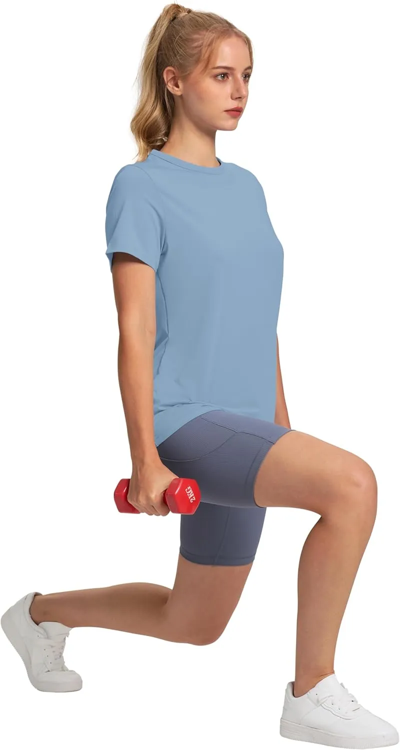 OFEEFAN Workout Tops for Women UPF 50  Breathable Quick Dry Loose Fit T Shirt Outdoor Yoga Running Hiking Gym Tee Top