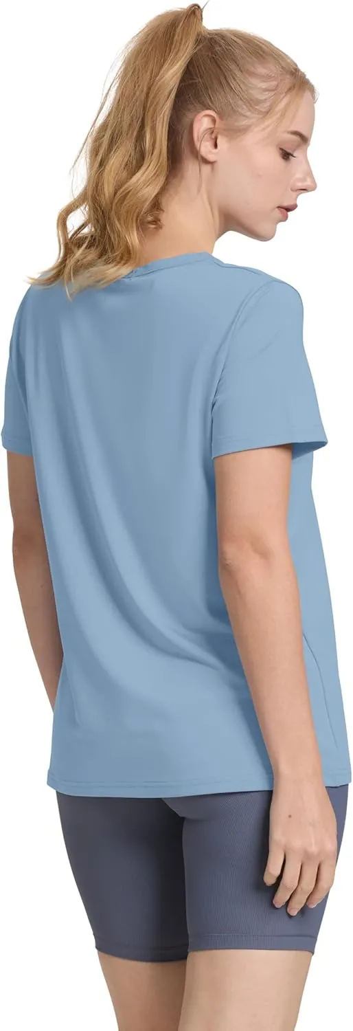 OFEEFAN Workout Tops for Women UPF 50  Breathable Quick Dry Loose Fit T Shirt Outdoor Yoga Running Hiking Gym Tee Top