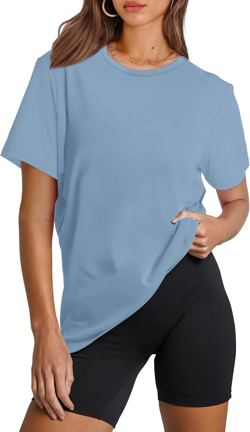 OFEEFAN Workout Tops for Women UPF 50  Breathable Quick Dry Loose Fit T Shirt Outdoor Yoga Running Hiking Gym Tee Top
