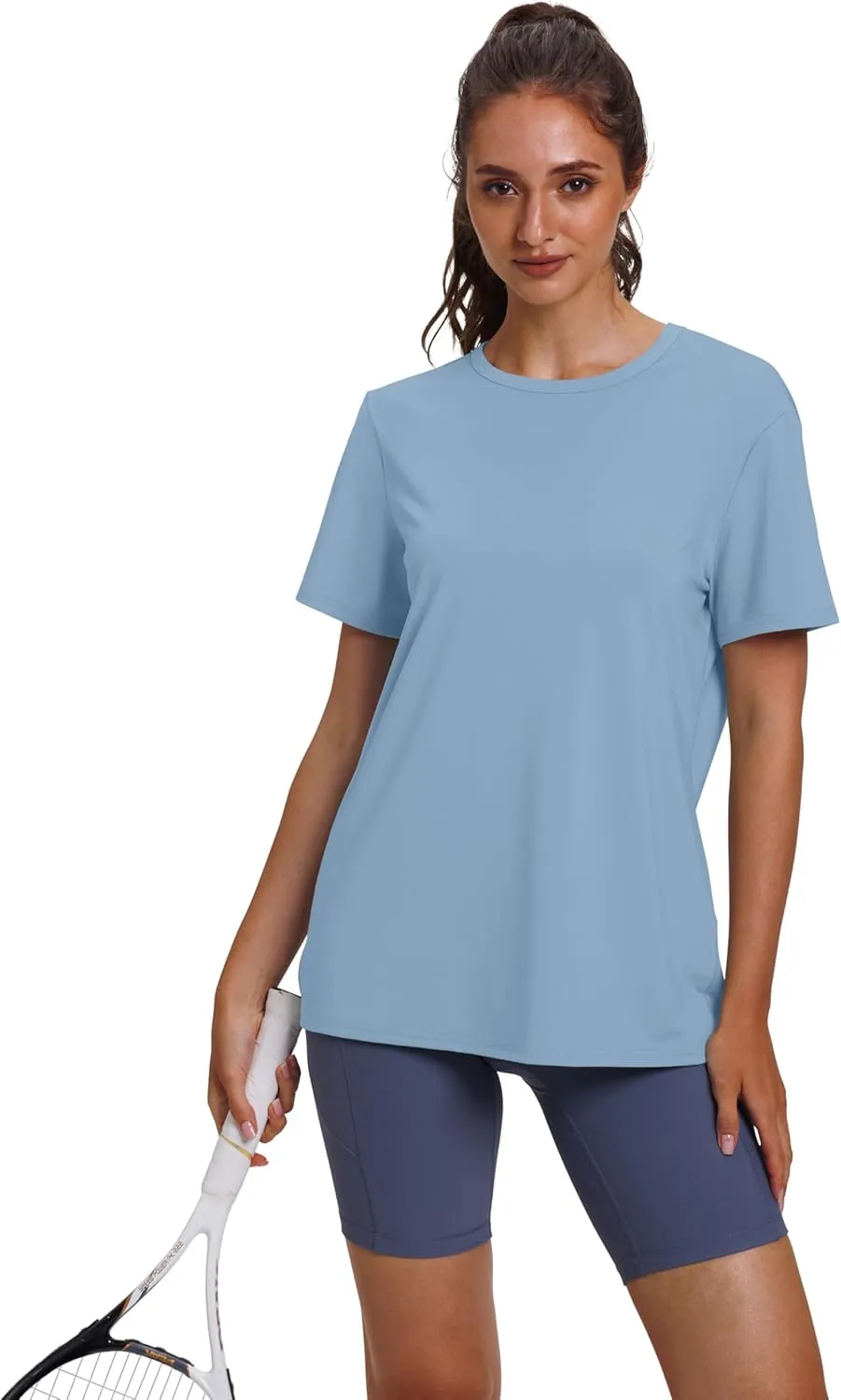 OFEEFAN Workout Tops for Women UPF 50  Breathable Quick Dry Loose Fit T Shirt Outdoor Yoga Running Hiking Gym Tee Top