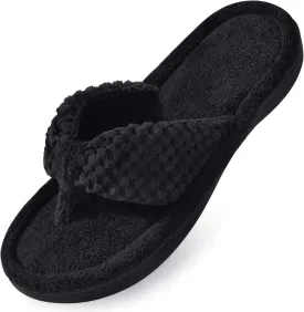 Parlovable Women's Flip Flop Slippers Memory Foam Slip on Thong Slipper, Breathable Cozy Open Toe House Shoes, Anti-Skid Rubber Sole Sandal Indoor Outdoor