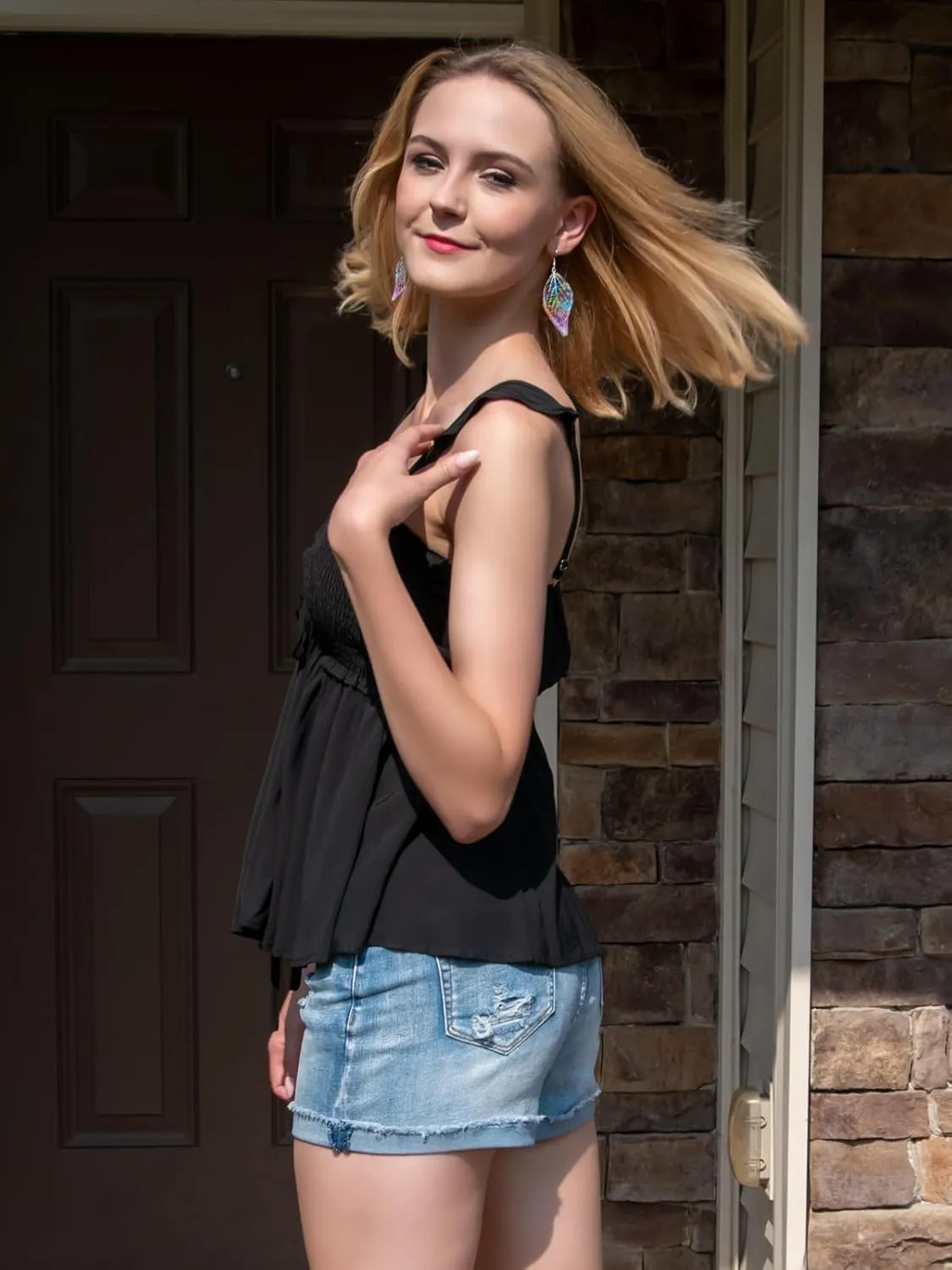 Poetsky Summer Beach Tanks for Women Sexy Going Out Tops Cute Peplum Babydoll Shirts
