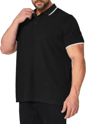 RQP Mens Big and Tall Polo Shirt Stretch Golf Shirts Classic Fit Soild Tops Pique Mesh Short Sleeve