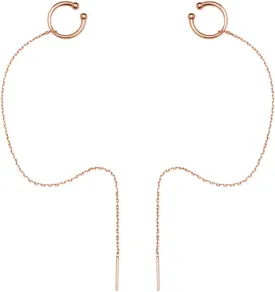 SLUYNZ Sterling Silver Cuff Earrings and Chain for Women - Crawler and Wrap Climber Earrings