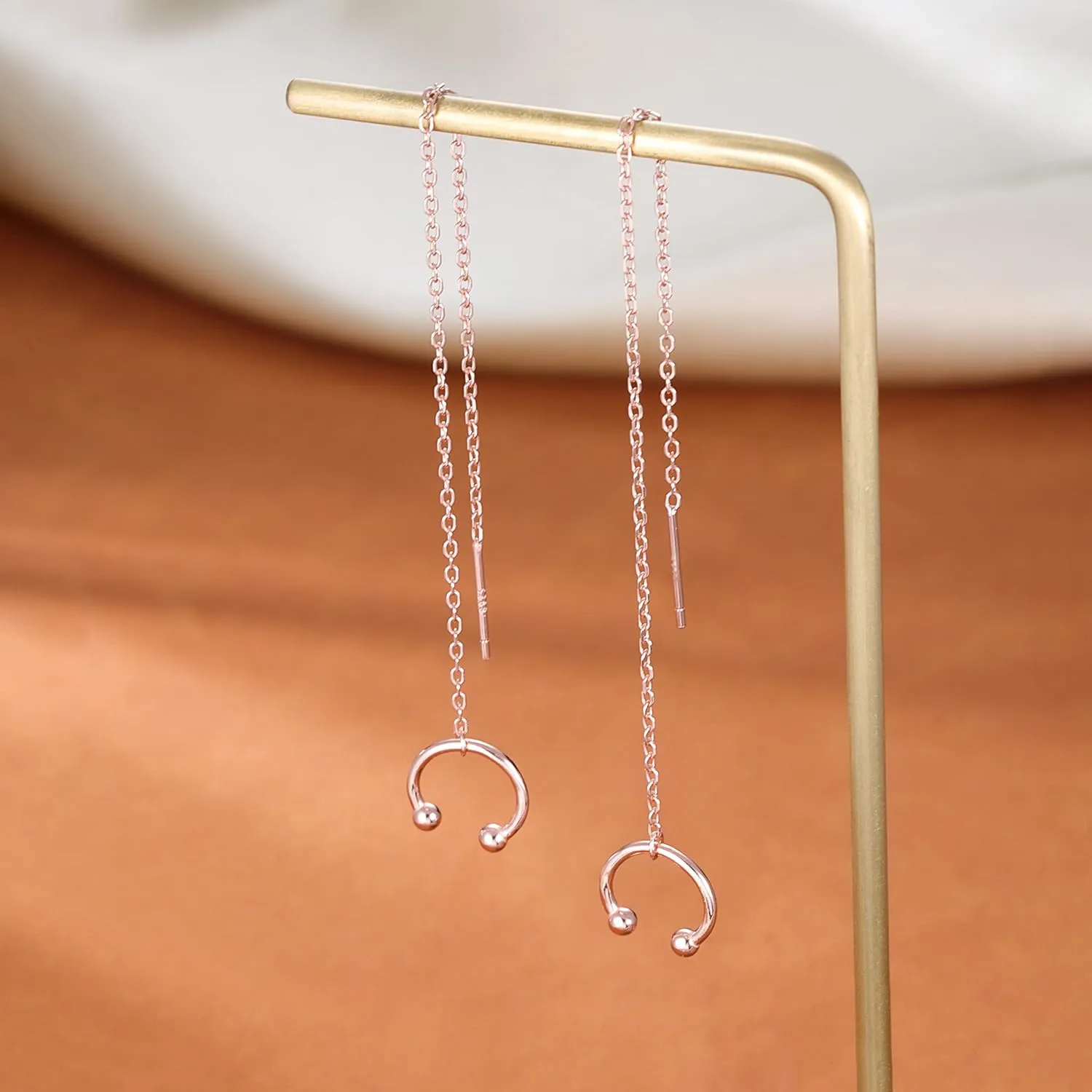 SLUYNZ Sterling Silver Cuff Earrings and Chain for Women - Crawler and Wrap Climber Earrings