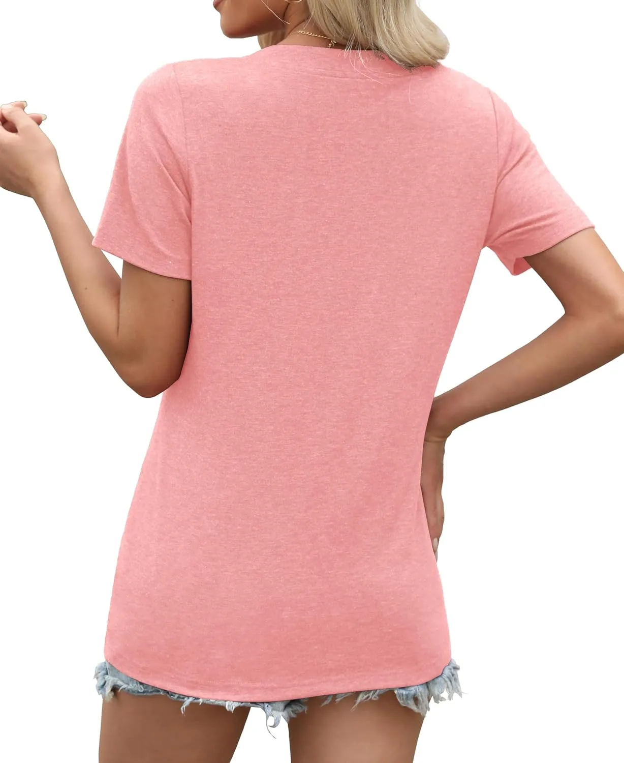 Womens Summer Tops Short Sleeve Shirts Business Casual Outfits Trendy Fashion Beach Vacation Clothes 2025