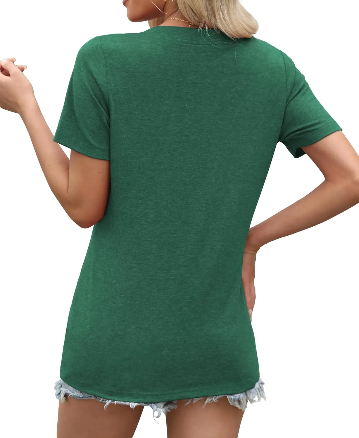 Womens Summer Tops Short Sleeve Shirts Business Casual Outfits Trendy Fashion Beach Vacation Clothes 2025