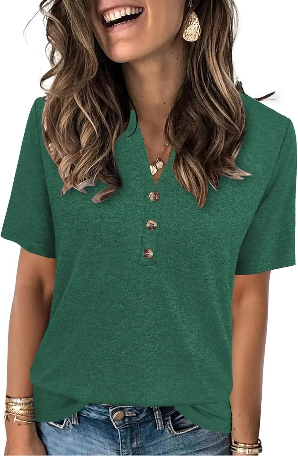 Womens Summer Tops Short Sleeve Shirts Business Casual Outfits Trendy Fashion Beach Vacation Clothes 2025